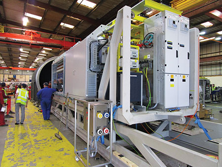 Photo 6. This picture is just prior to placing the control equipment inside the Turbine Control Centre.