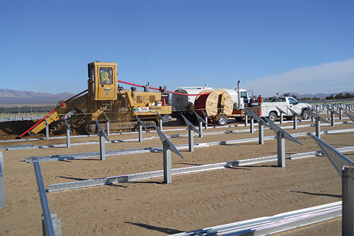 Photo 13. Underground 35 kV cable installation starts.