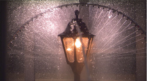 Testing. A wet location luminaire undergoes an ingress protection rain test to achieve an IP (ingress protection) rating on the luminaire.